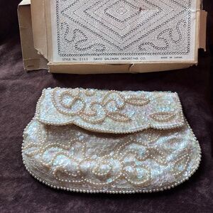 Vintage Beaded Clutch Purse with Pearls & Sequins